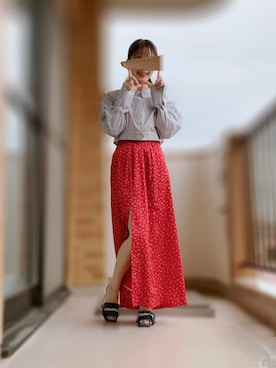 「花柄スカート」｜ぱぴさん（レディース・152cm）の秋コーディネート
