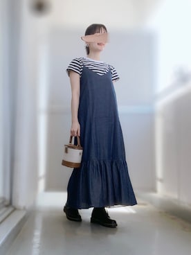 「アイテム（イヤリング）」を使った、ぱぴさん（レディース・152cm）の春コーディネート