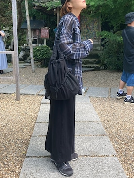 「チェックシャツ」｜fumiさん（レディース・159cm）の夏コーディネート