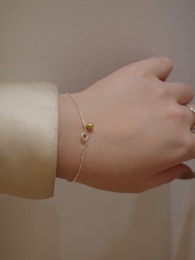 「TEN.（テン）の【ZOZO限定】SILVER925 18KGP バロックブレスレット（ブレスレット、シルバー系）」を使った、tanaka miku さん（レディース・167cm）の秋コーディネート