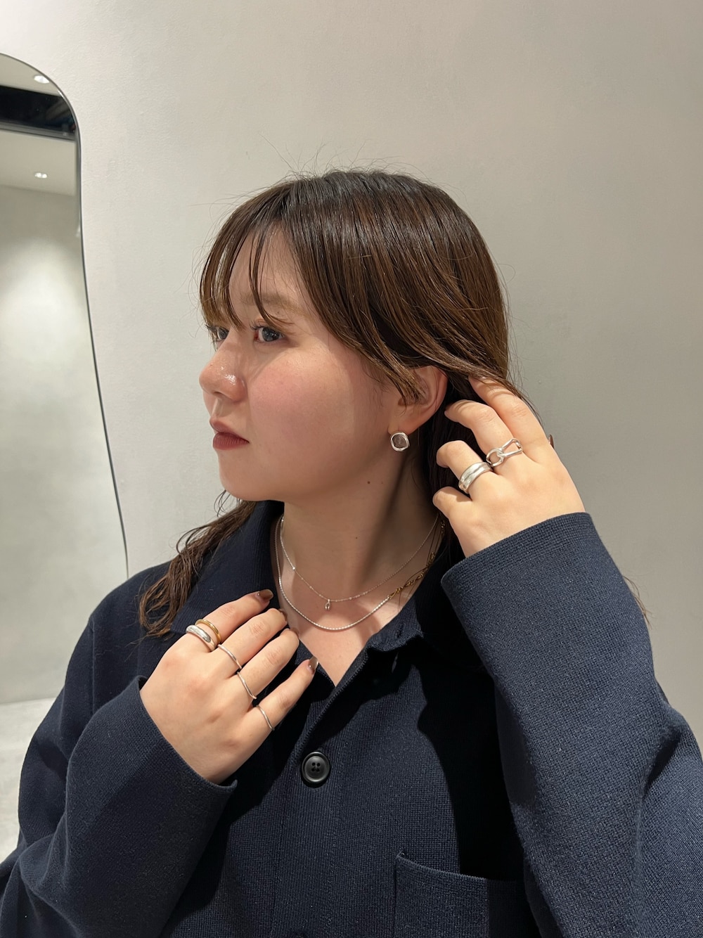 「TEN.のSILVER925 18KGP クロスリング（リング、シルバー系）」を使った、tanaka miku さん（レディース・167cm）の春コーディネートの1枚目の写真