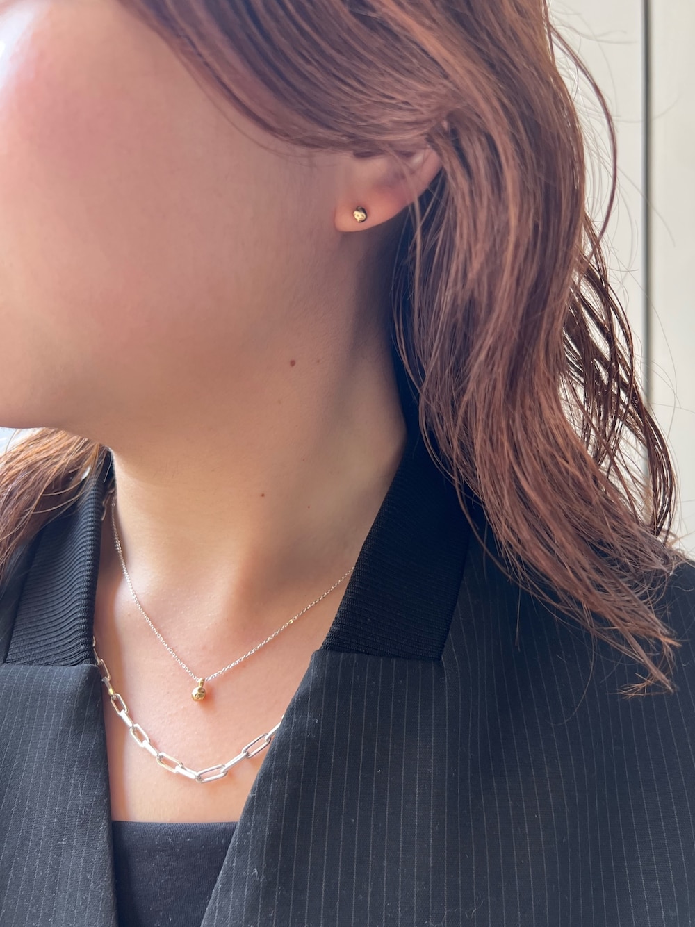 「TEN.の【ZOZO限定】18KGP バロックピアス（ピアス（両耳用）、ゴールド系）」を使った、tanaka miku さん（レディース・167cm）の春コーディネートの1枚目の写真