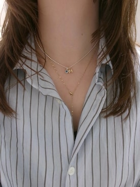 「TEN.（テン）の【新作】SILVER925 ボールチェーンコンビネックレス 40cm（ネックレス、シルバー系）」を使った、tanaka miku さん（レディース・167cm）の春コーディネート