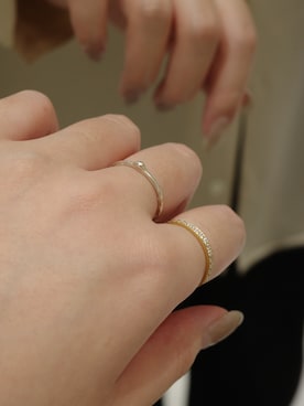 「TEN.（テン）の【ZOZO限定】SILVER925 バロックリング（リング、シルバー系）」を使った、tanaka miku さん（レディース・167cm）の秋コーディネート