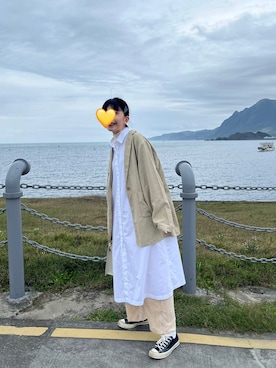 「西裝外套」｜「アイテム（シャツワンピース）」を使った、ユウ🐟さん（レディース・164cm）の春コーディネート