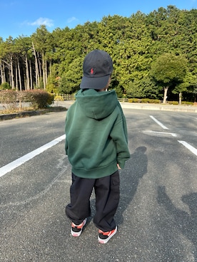 「アイテム（キャップ）」を使った、EMA.ENA Daddyさん（キッズ・110cm）の冬コーディネート