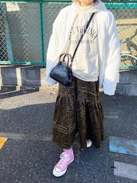 「Libra Cue（リブラ キュー）のアイテム（ノーカラーコート）」を使った、annさん（レディース・158cm）の冬コーディネート