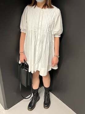 「rectangle（レクタングル）のアイテム（シャツワンピース）」を使った、Manaさん（レディース・168cm）の秋コーディネート