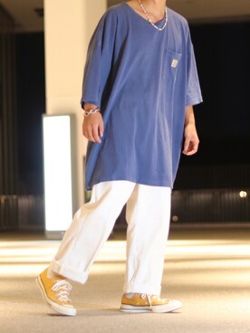 「Tシャツ/カットソー」｜「アイテム（その他）」を使った、kanataさん（メンズ・165cm）の夏コーディネート