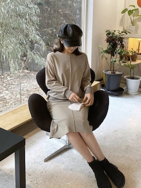 「skirt」｜「アイテム（スウェット）」を使った、ACUDさん（レディース・167cm）の秋コーディネート