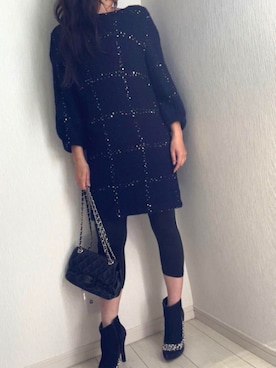 「アイテム（ブーツ、ブルー系）」を使った、manayuaさん（レディース・154cm）の秋コーディネート