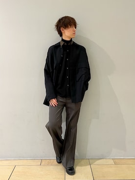 「Lui's（ルイス）のアイテム（カバーオール）」を使った、阿部まさひでさん（メンズ・176cm）の冬コーディネート