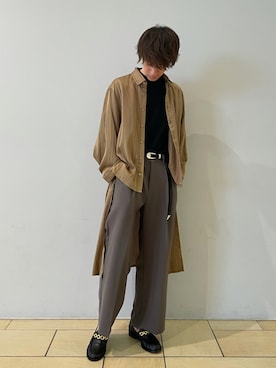 「Lui's（ルイス）のアイテム（ローファー）」を使った、阿部まさひでさん（メンズ・176cm）の夏コーディネート