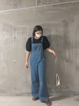 「GUコーデ」｜「アイテム（サロペット/オーバーオール）」を使った、konaさん（レディース・159cm）の夏コーディネート