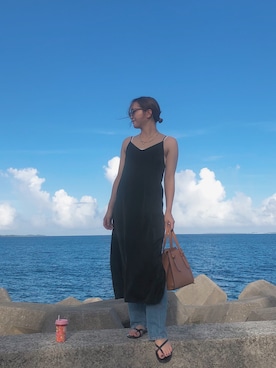「アイテム（ワンピース/ドレス）」を使った、konaさん（レディース・159cm）の夏コーディネート