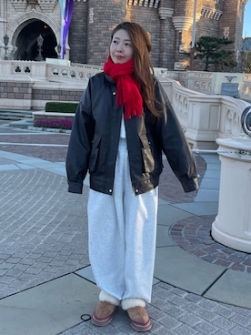 「アイテム（スウェットパンツ）」を使った、𝑵𝒂𝒏𝒂さん（レディース・158cm）の冬コーディネート