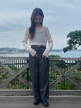 「AZUL by moussy（アズールバイマウジー）のアイテム」を使った、𝑵𝒂𝒏𝒂さん（レディース・158cm）の秋コーディネート