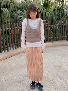 「select MOCA（セレクトモカ）のアイテム」を使った、𝑵𝒂𝒏𝒂さん（レディース・158cm）の春コーディネート