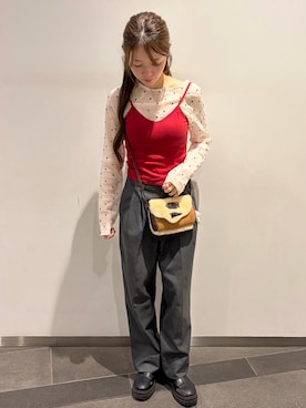 「coca（coca）（コカ）のアイテム（Tシャツ/カットソー）」を使った、𝑵𝒂𝒏𝒂さん（レディース・158cm）の秋コーディネート