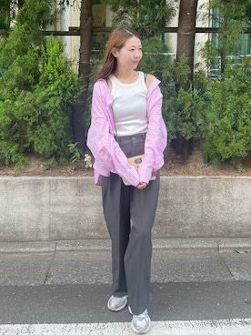 「アイテム（タンクトップ）」を使った、𝑵𝒂𝒏𝒂さん（レディース・158cm）の秋コーディネート