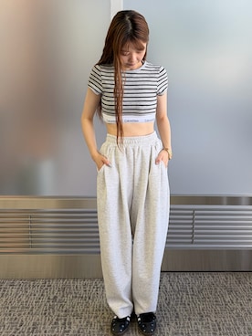「ショート丈トップス」｜𝑵𝒂𝒏𝒂さん（レディース・158cm）の秋コーディネート