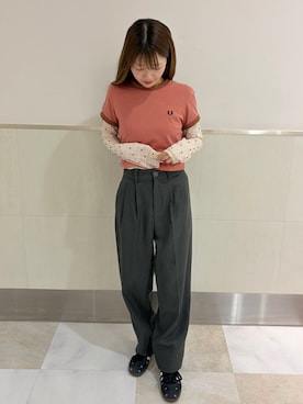 「coca（coca）（コカ）のアイテム（トップス）」を使った、𝑵𝒂𝒏𝒂さん（レディース・158cm）の夏コーディネート