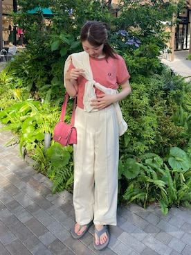 「FRED PERRY（フレッドペリー）のアイテム」を使った、𝑵𝒂𝒏𝒂さん（レディース・158cm）の夏コーディネート