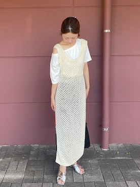 「アイテム（ワンピース）」を使った、𝑵𝒂𝒏𝒂さん（レディース・158cm）の秋コーディネート