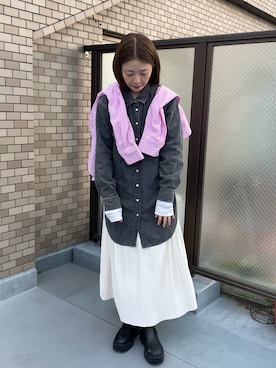 「AZUL by moussy（アズールバイマウジー）のアイテム」を使った、𝑵𝒂𝒏𝒂さん（レディース・158cm）の秋コーディネート