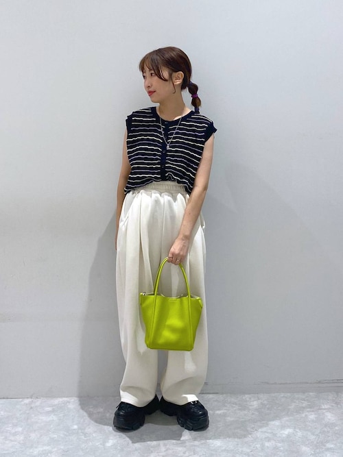 セール】ボーダーメローニットノースリーブ 574819（Tシャツ