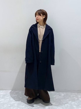 「アイテム（チェスターコート）」を使った、ヒトミさん（レディース・146cm・30代）の秋コーディネート