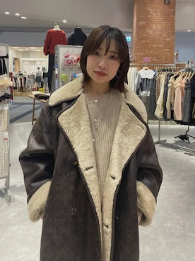 「アイテム（ムートンコート）」を使った、ヒトミさん（レディース・146cm・30代）の冬コーディネート