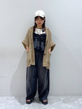 「アイテム（タンクトップ）」を使った、ヒトミさん（レディース・146cm・30代）の夏コーディネート