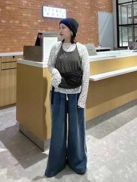 「PAGEBOY（ページボーイ）のルーズサマービーニー（ニットキャップ/ビーニー）」を使った、ヒトミさん（レディース・146cm）の夏コーディネート