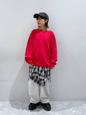 「LOWRYS FARM（ローリーズファーム）のソフトウラケプルオーバー  579079（スウェット）」を使った、ヒトミさん（レディース・146cm）の秋コーディネート