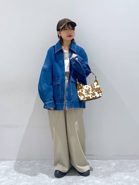 「アイテム（デニムジャケット）」を使った、ヒトミさん（レディース・146cm・30代）の秋コーディネート