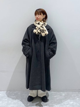 「アイテム（ネックウォーマー/スヌード）」を使った、ヒトミさん（レディース・146cm）の冬コーディネート