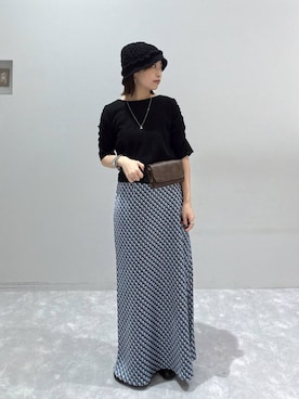 「アイテム（スカート、ブルー系）」を使った、ヒトミさん（レディース・146cm）の夏コーディネート