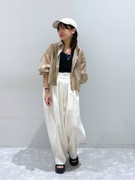 「アイテム（タンクトップ）」を使った、ヒトミさん（レディース・146cm・30代）の夏コーディネート