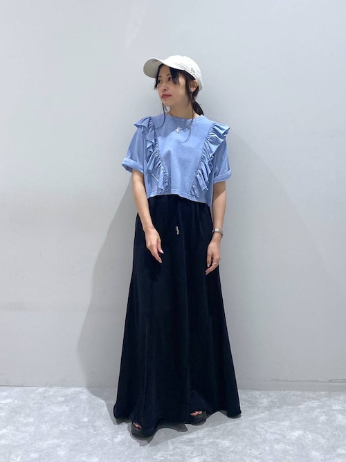 ふーにゃ LOWRYS FARM tシャツ ピグメントショートフリルSS 323099