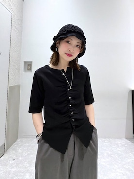 「アイテム（帽子）」を使った、ヒトミさん（レディース・146cm）の春コーディネート