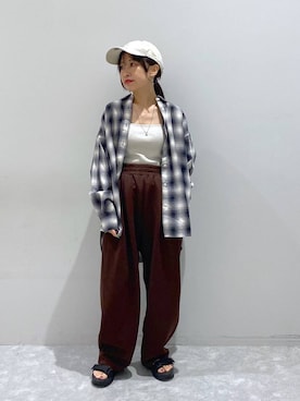 「アイテム（キャップ）」を使った、ヒトミさん（レディース・146cm・30代）の夏コーディネート