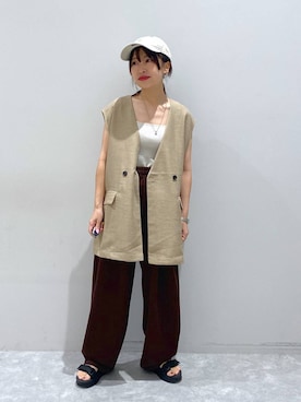 「アイテム（キャップ）」を使った、ヒトミさん（レディース・146cm・30代）の夏コーディネート