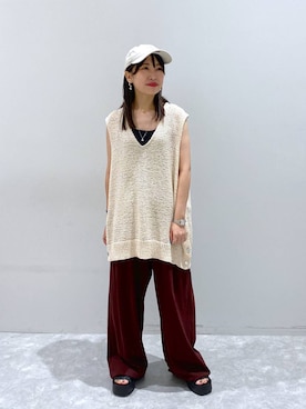 「アイテム（タンクトップ）」を使った、ヒトミさん（レディース・146cm・30代）の夏コーディネート
