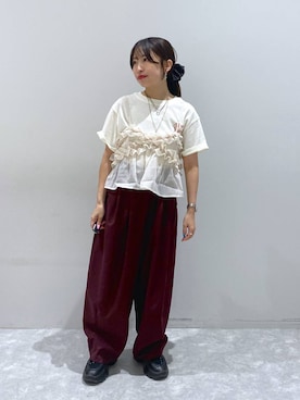 「アイテム（バレッタ/ヘアクリップ）」を使った、ヒトミさん（レディース・146cm）の夏コーディネート