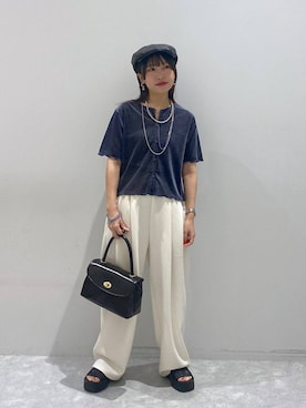 「アイテム（ハンチング/ベレー帽）」を使った、ヒトミさん（レディース・146cm・30代）の夏コーディネート