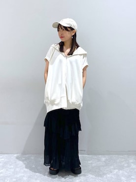 「アイテム（帽子）」を使った、ヒトミさん（レディース・146cm・30代）の夏コーディネート