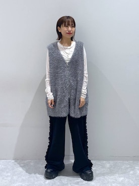 「LOWRYS FARM（ローリーズファーム）のアイテム（ベスト）」を使った、ヒトミさん（レディース・146cm）の秋コーディネート