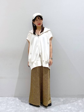「アイテム（帽子）」を使った、ヒトミさん（レディース・146cm・30代）の夏コーディネート