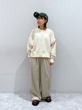 「アイテム（キャップ）」を使った、ヒトミさん（レディース・146cm）の秋コーディネート